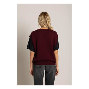 Smallable Woman - Elina Sleeveless Merino Wool Sweater | Maroon