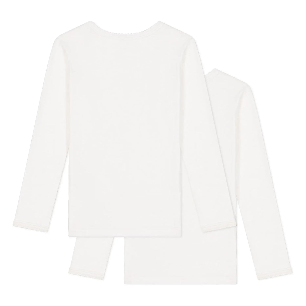 Petit Bateau - 2'li Uzun Kollu Tişört Seti | Beyaz