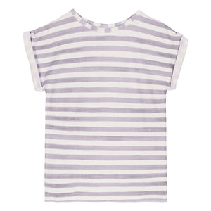Studio Bohème - Bama Striped Organic Cotton T-Shirt | Lavender