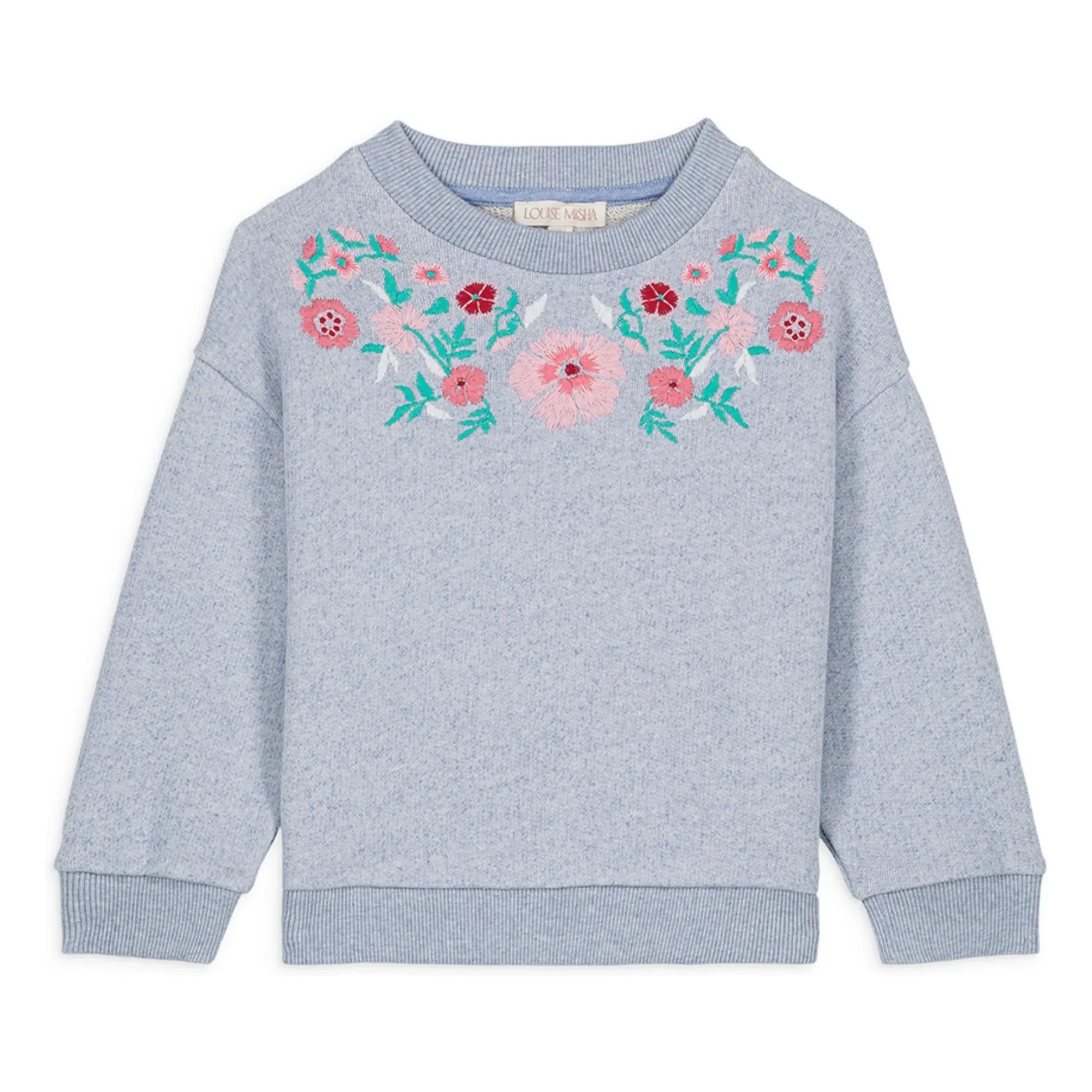 Louise Misha - Rosalia organik pamuklu sweatshirt | Mottled blue