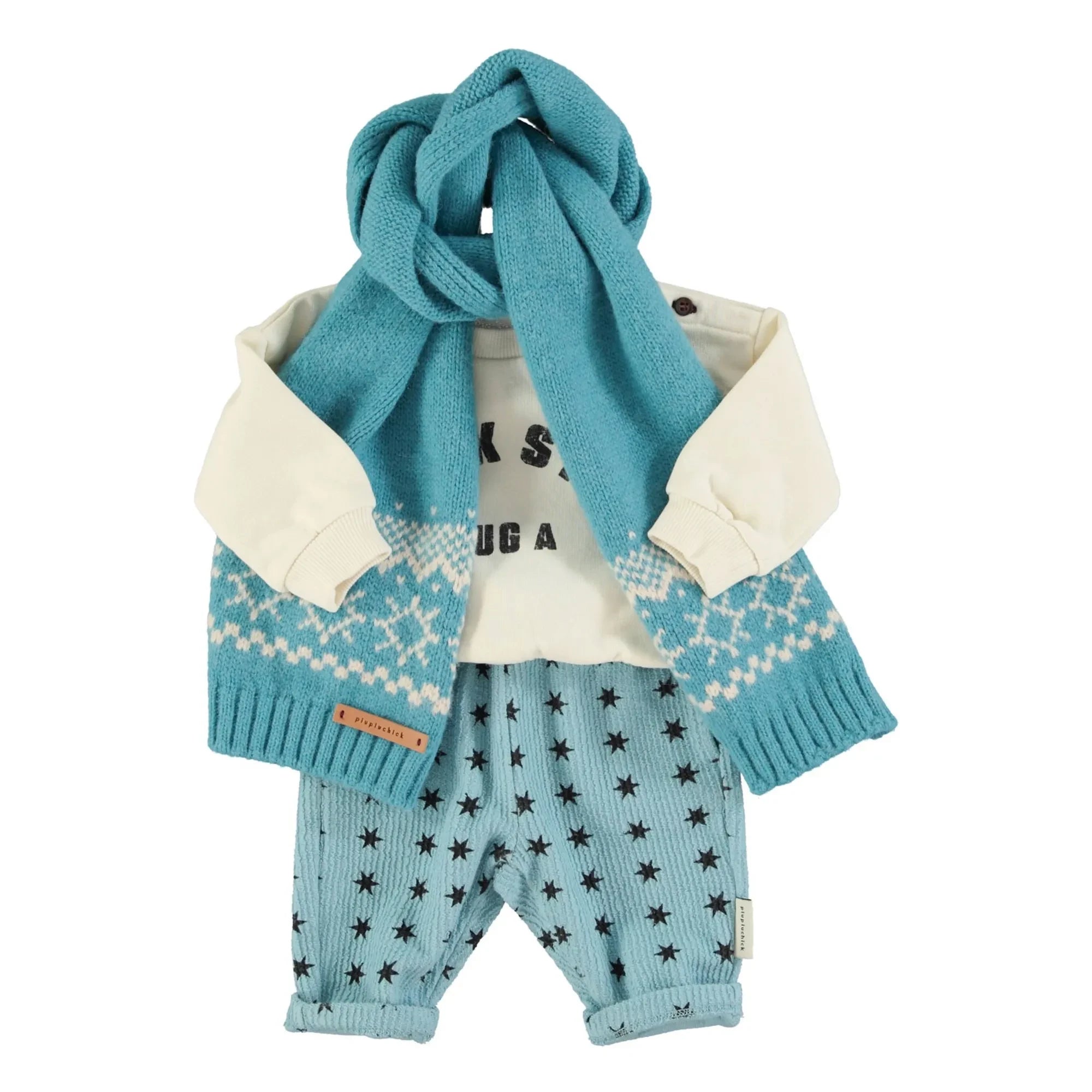 Piupiuchick - Rock Star organik pamuklu sweatshirt | Ecru