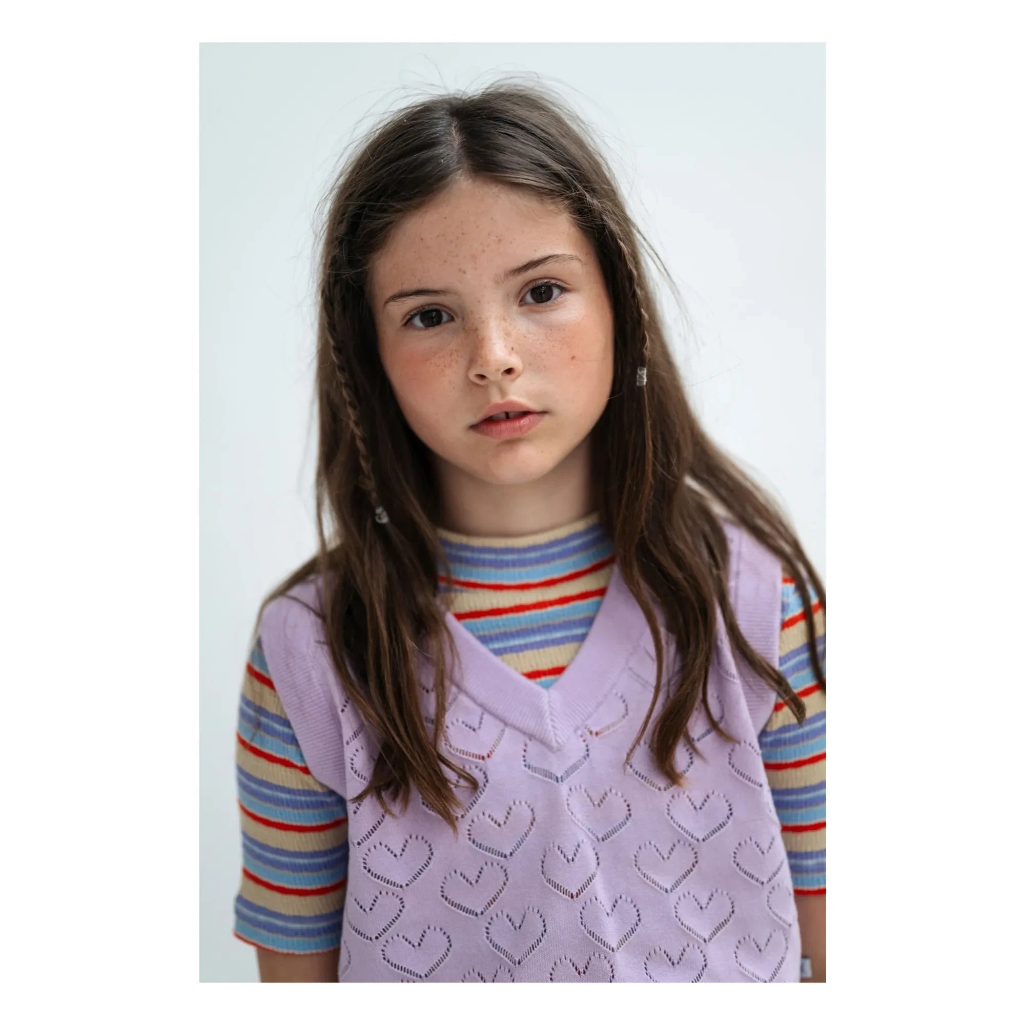Repose AMS - Chaleco de punto sin mangas con corazones | Lila