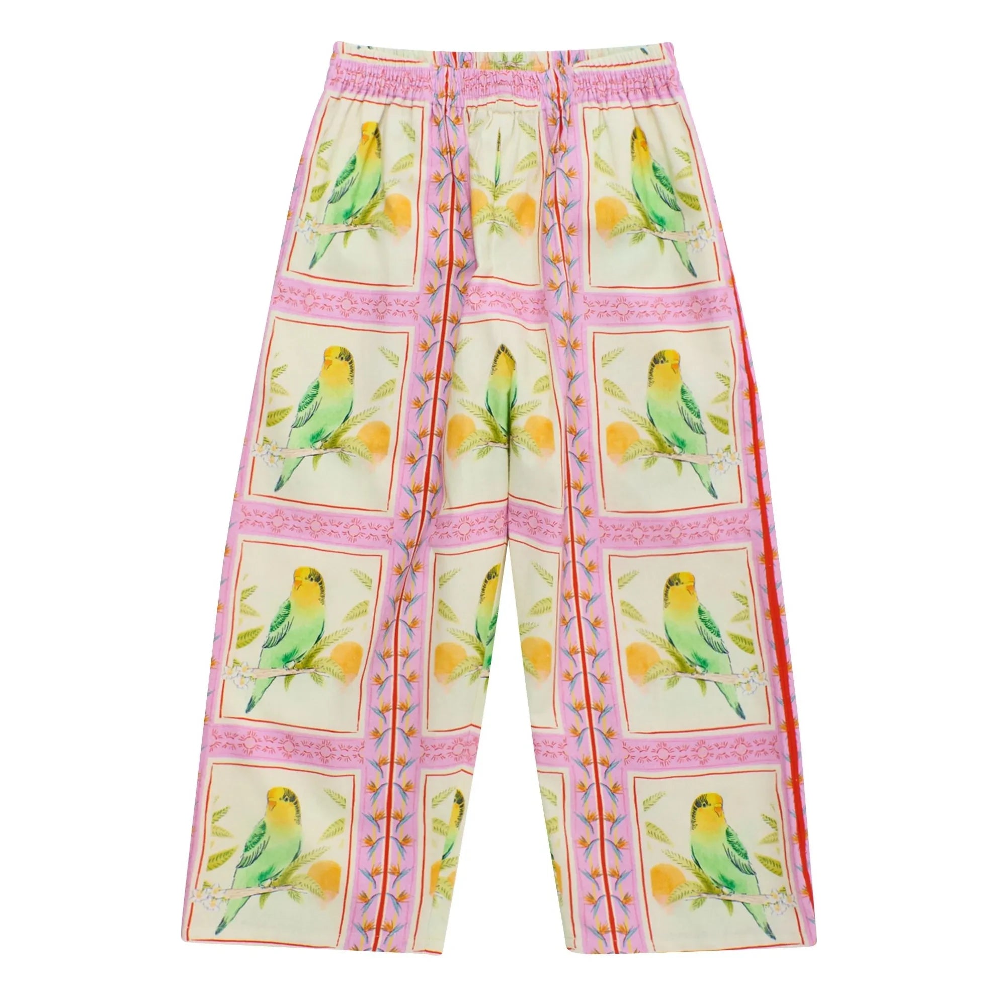 Maison Mangostan - Pantalones Patchwork Birds | Rosa