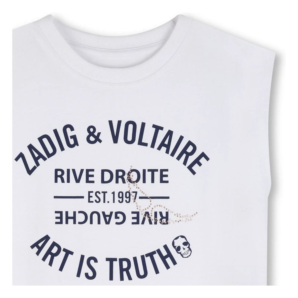 Zadig & Voltaire - Logo Strass Jersey Tişört | Beyaz