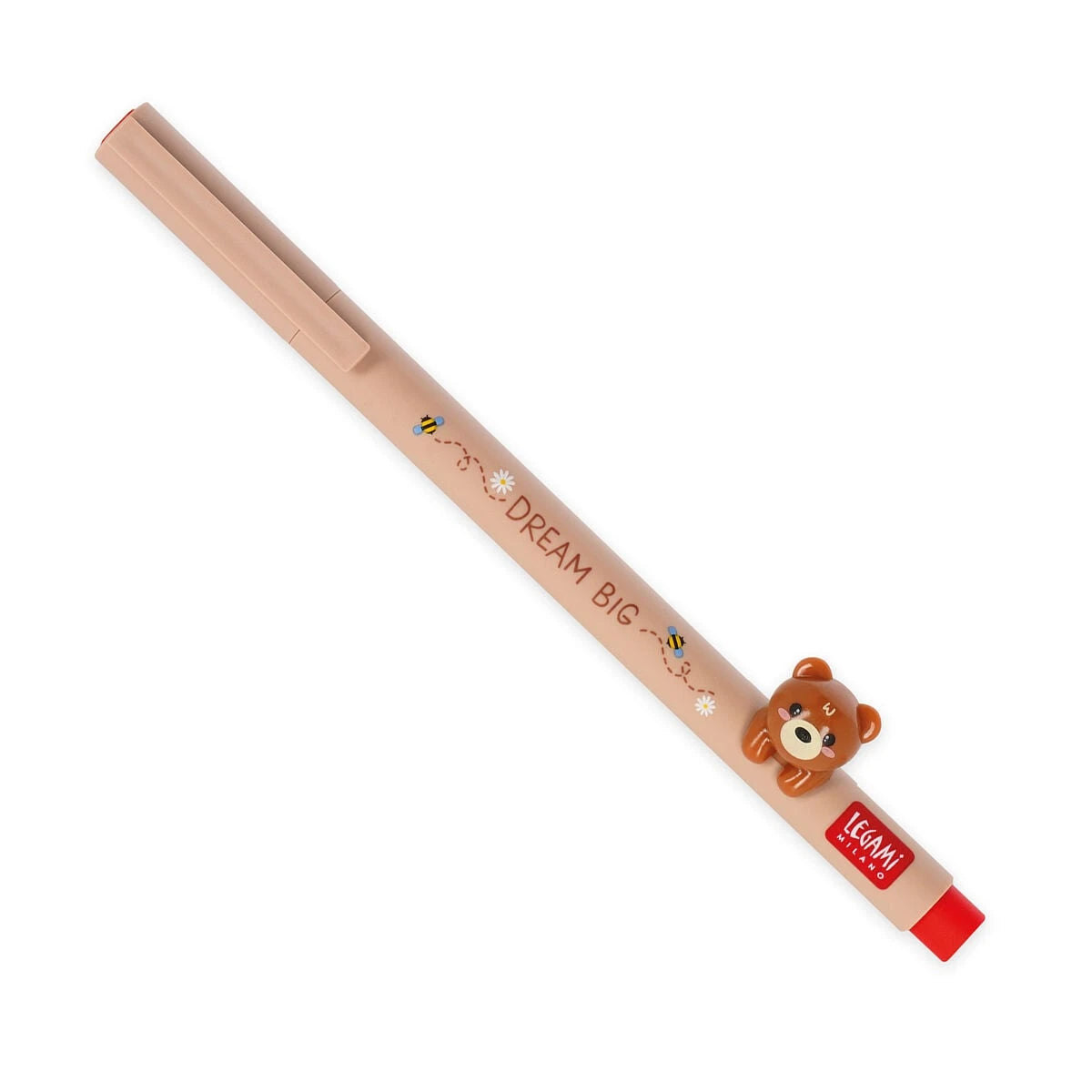Legami - Teddy Bear Animal Charm with "Dream Big" Gel Pen - Cute Friends