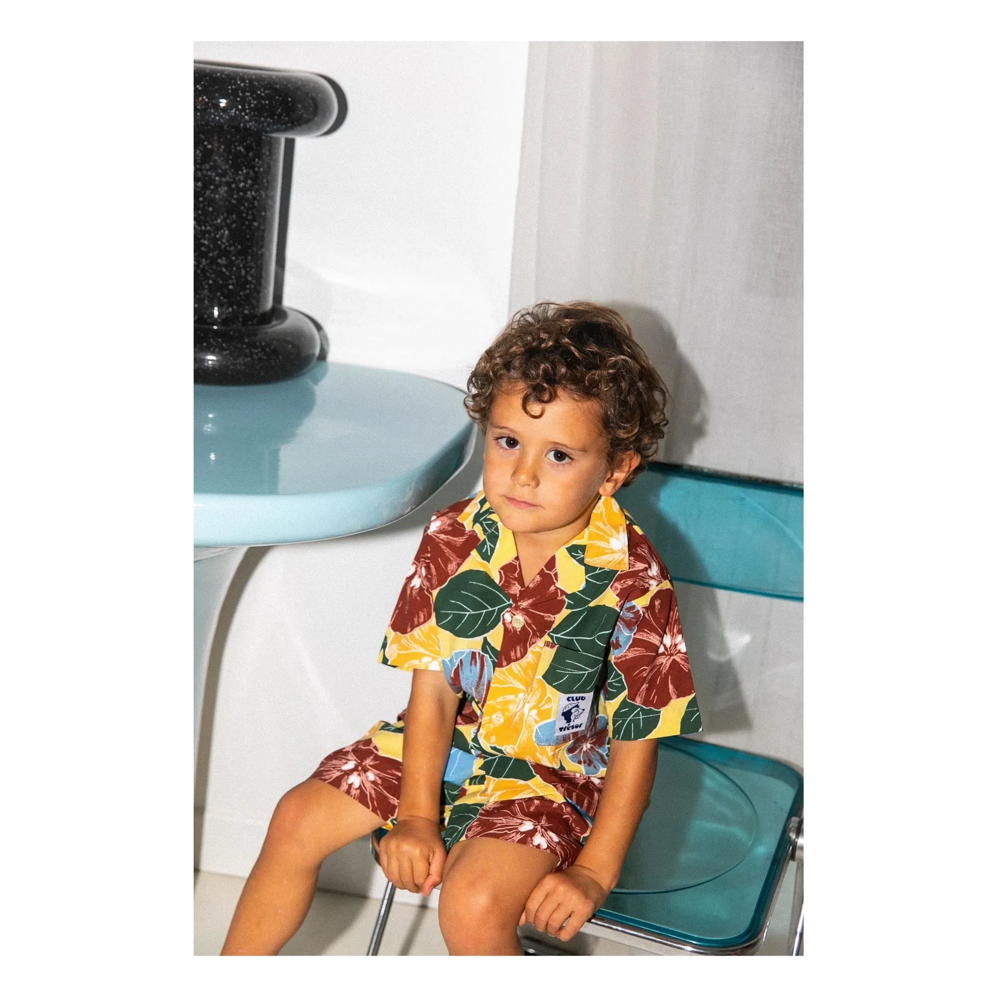 Club Trésor - Conjunto de Camisa y Pantalones Cortos de Popelín Tulum | Amarillo