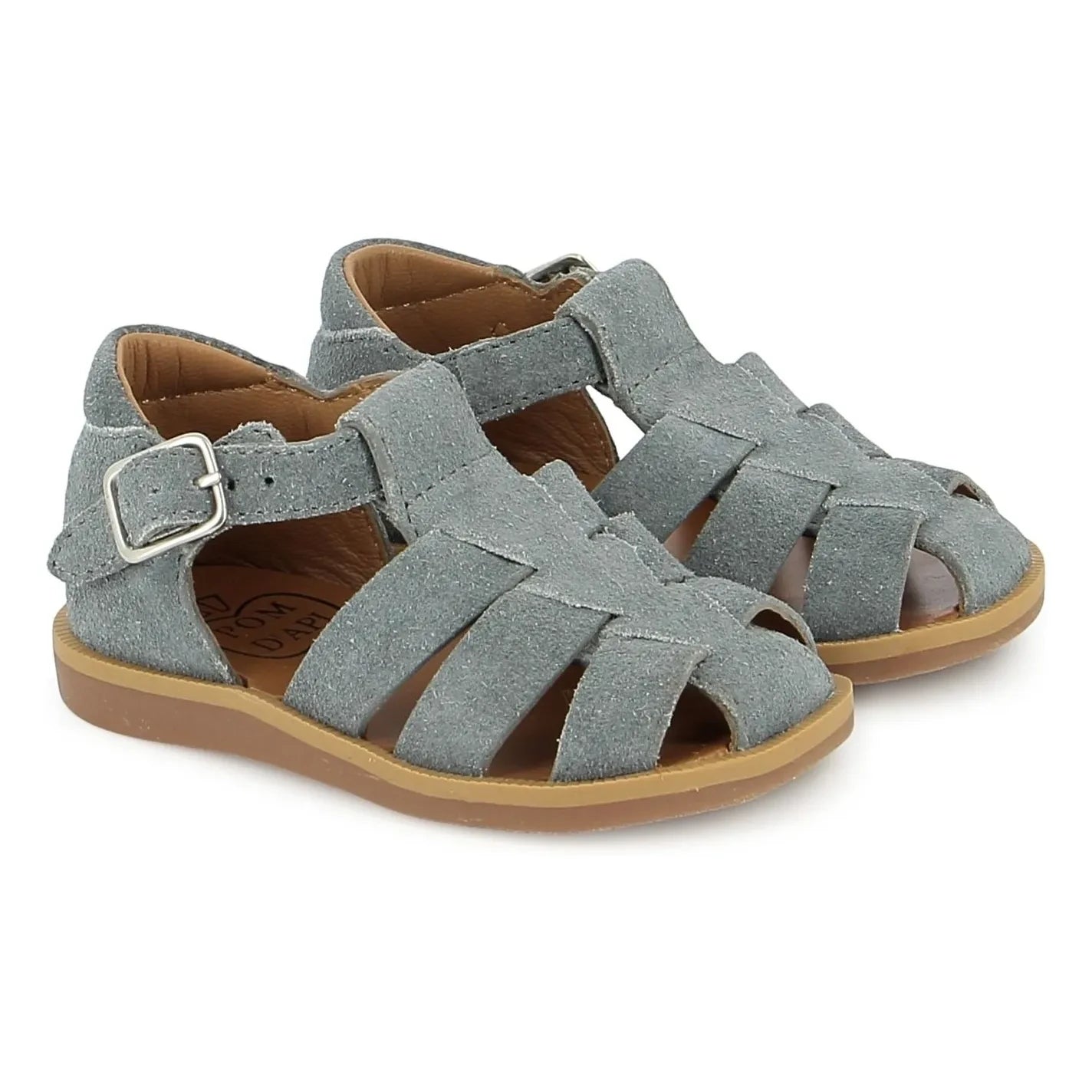 Pom d'Api - Poppy Daddy velvet sandals | Gray