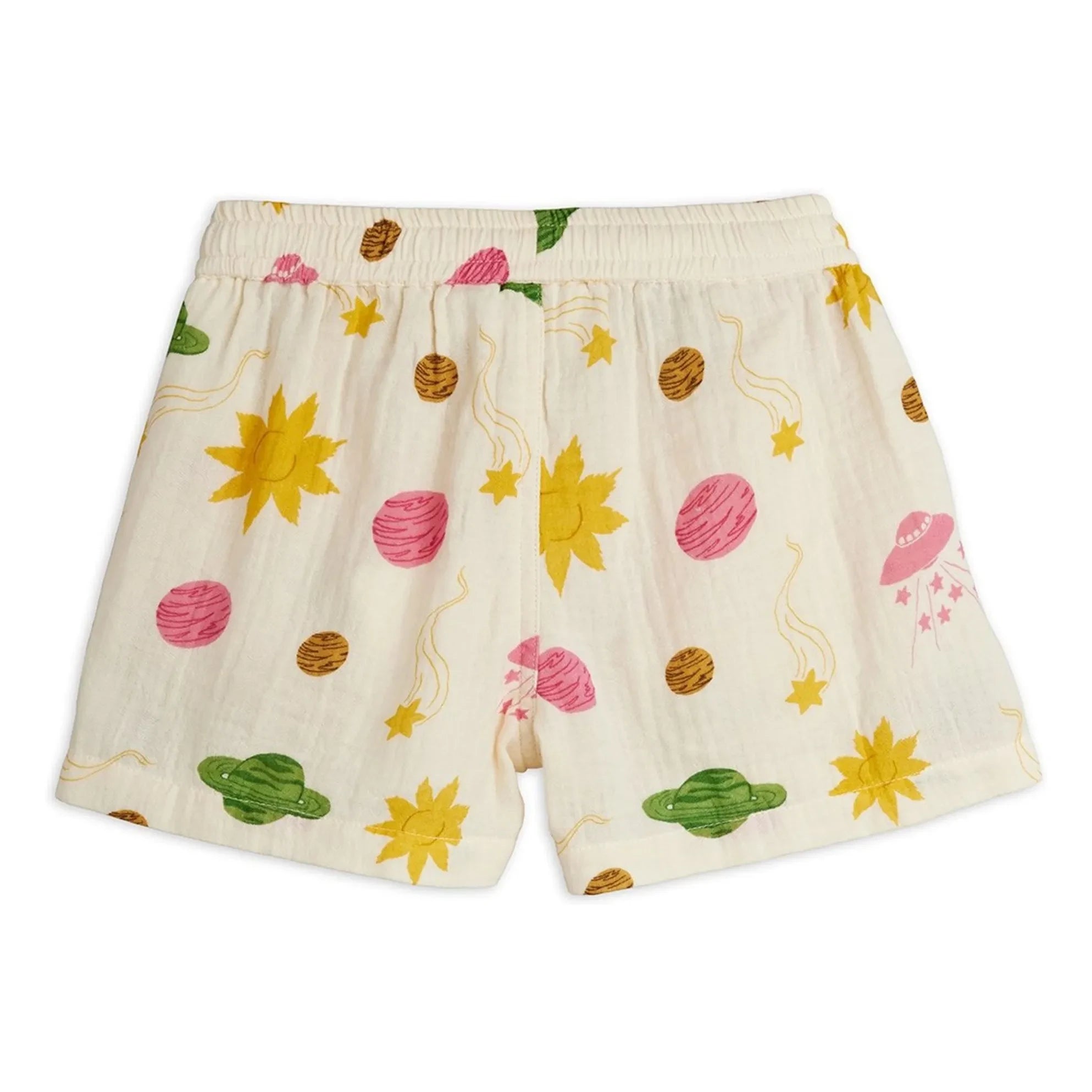 Mini Rodini - Espace Shorts Bio-Baumwoll-Musselin | Ecru