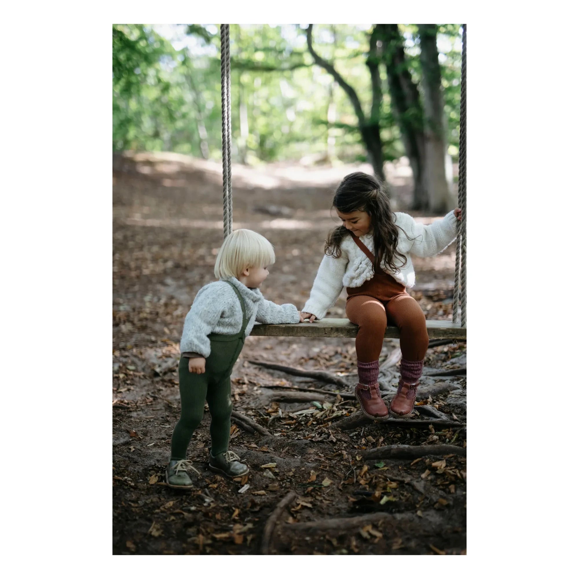 Silly Silas - Organic Cotton Strappy Tights | Green