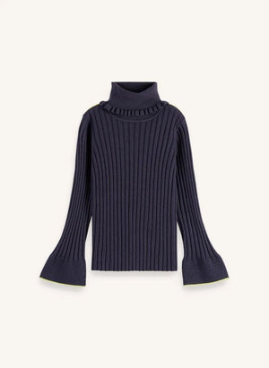 Scotch & Soda - Fitilli Balıkçı Yaka Kazak | Gri Mavi