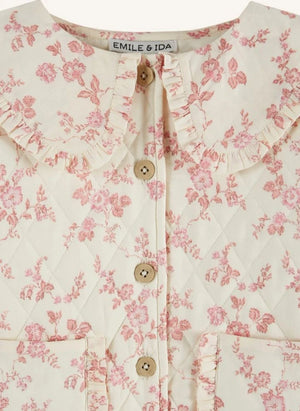 Emile et Ida - Organik Pamuklu Fleurie Kapitone Ceket | Ekru