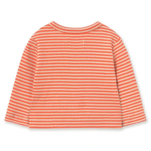 Tinycottons - Cárdigan de algodón orgánico a rayas | Rojo