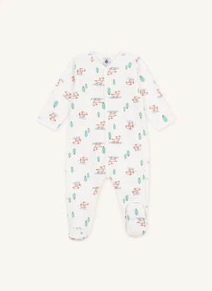 Petit Bateau - Uyku Tulumu Dogs Organik Pamuk | Beyaz