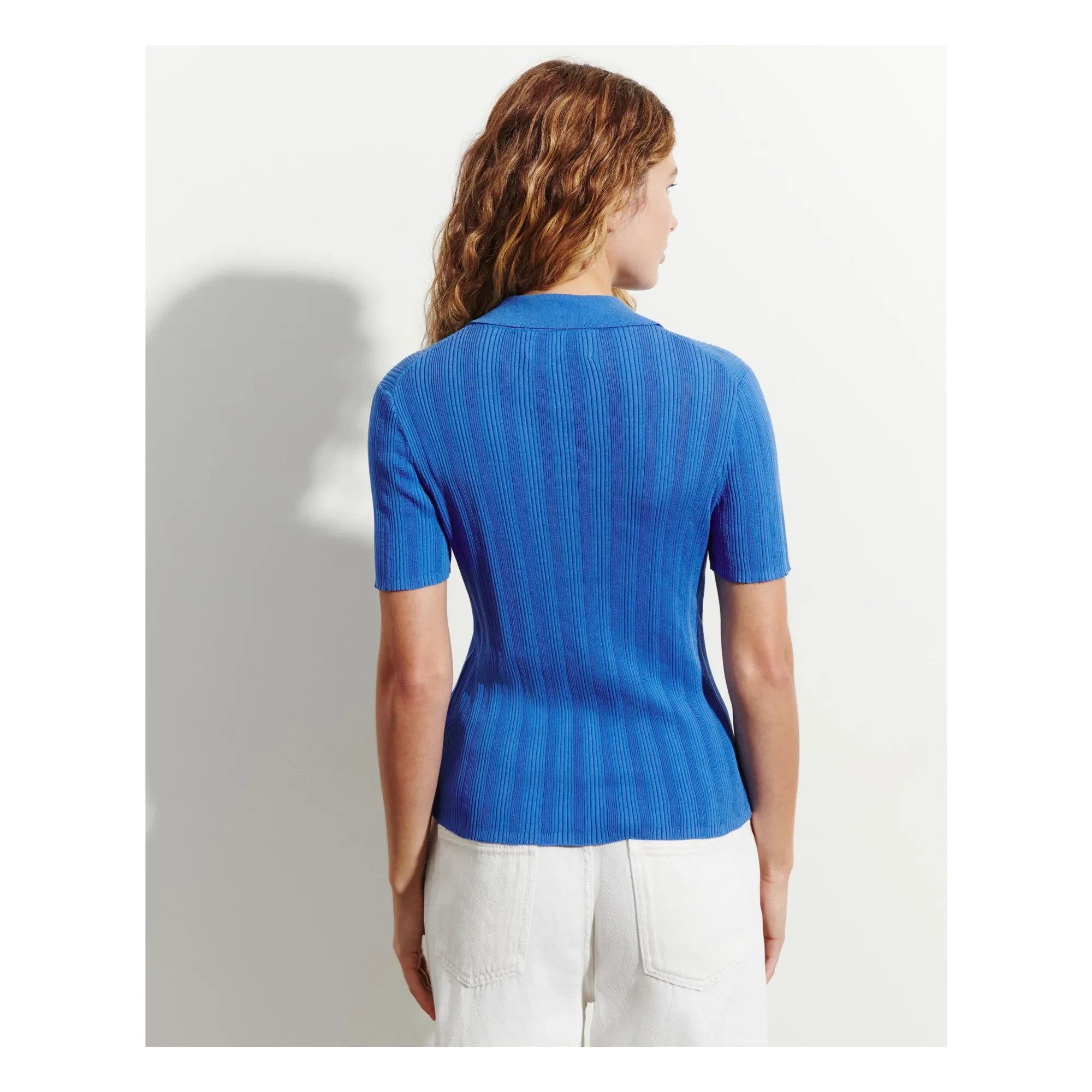 Bompard - Polo de algodón con nervaduras | Azul