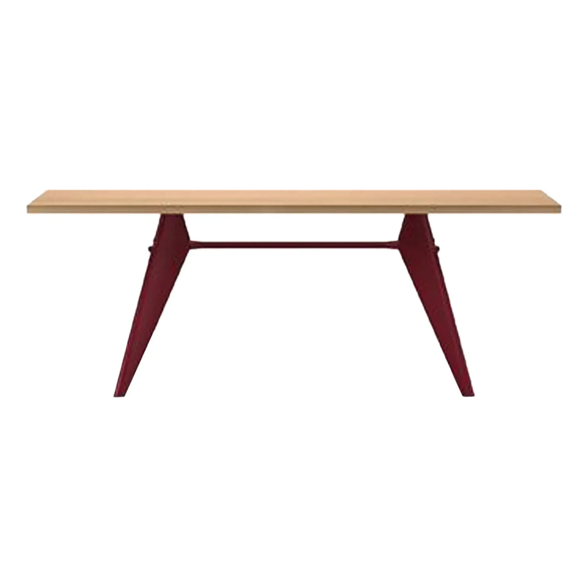 Vitra - EM Table - Japanese Red Pedestal - Jean Prouvé, 1950 | Oak