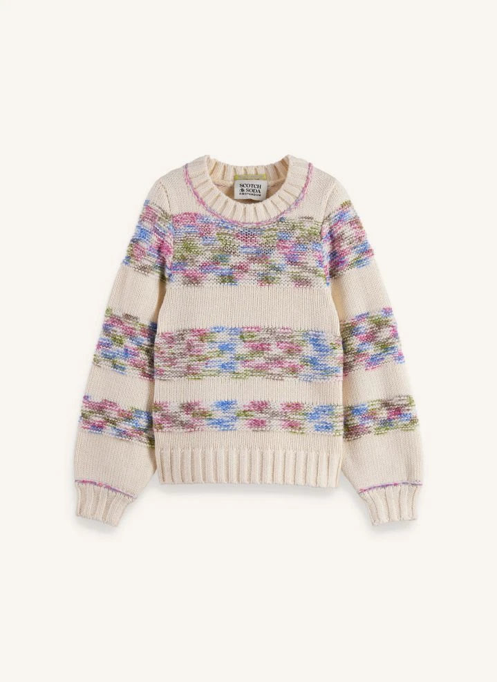 Scotch & Soda - Çizgili Gökkuşağı Kazak Geri Dönüştürülmüş Elyaflar | Bej