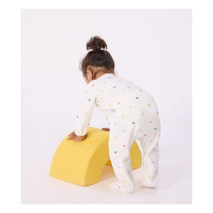 Petit Bateau - Dors Bien Cœurs Kadife Pijamalar | Beyaz