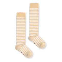 Gray Label - Calcetines Altos de Algodón Orgánico a Rayas | Albaricoque