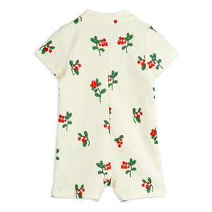 Mini Rodini - Bio-Baumwoll-Strampler mit Blumenmuster | Ecru
