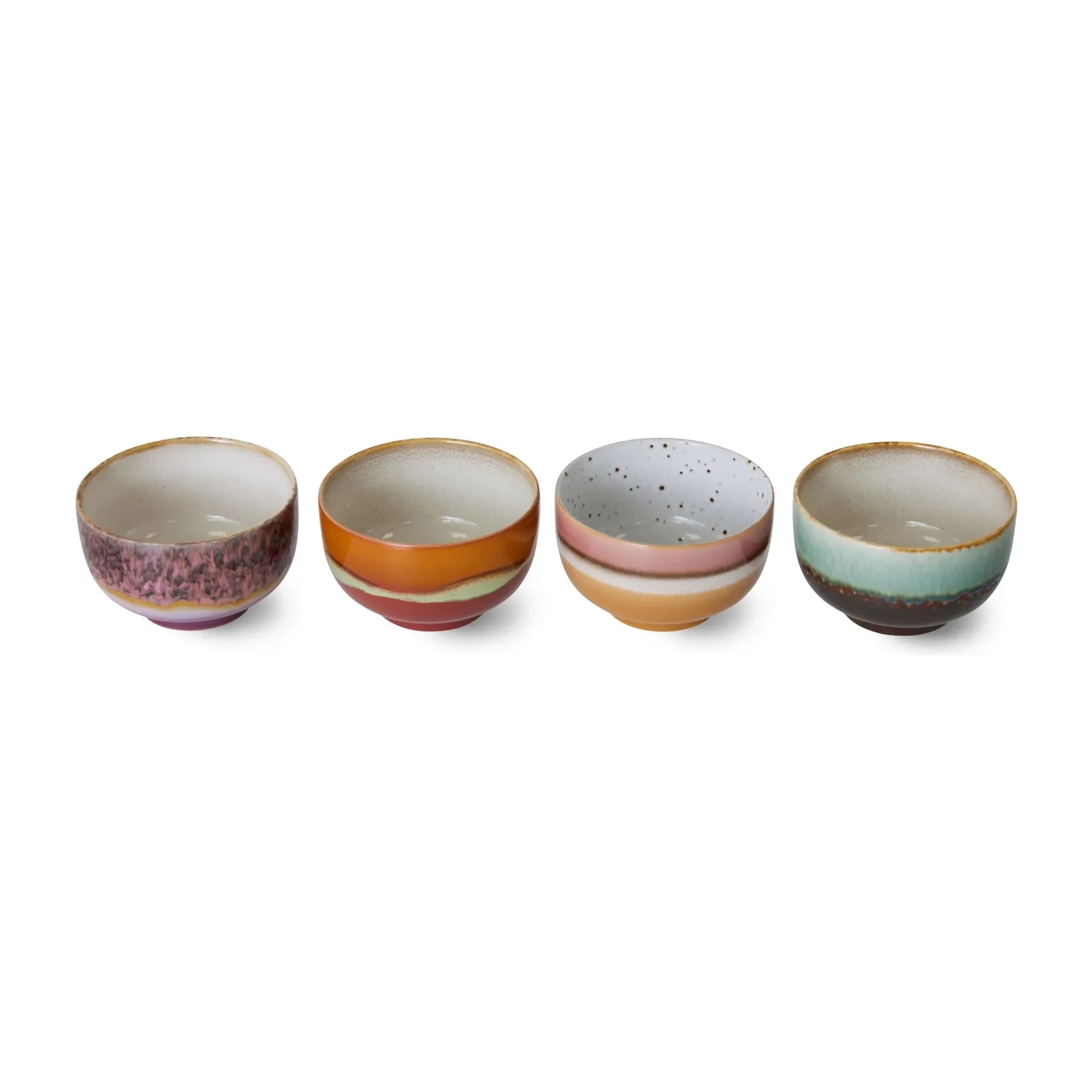HKliving - Steingut Keramikschale - 4er-Set