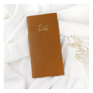 Barnabé aime le café – Leder Familienbuchcover | Karamell