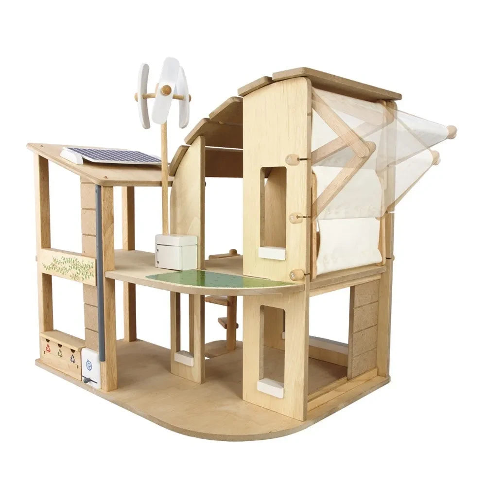 Plan Toys - Umweltfreundliches Puppenhaus mit Möbeln