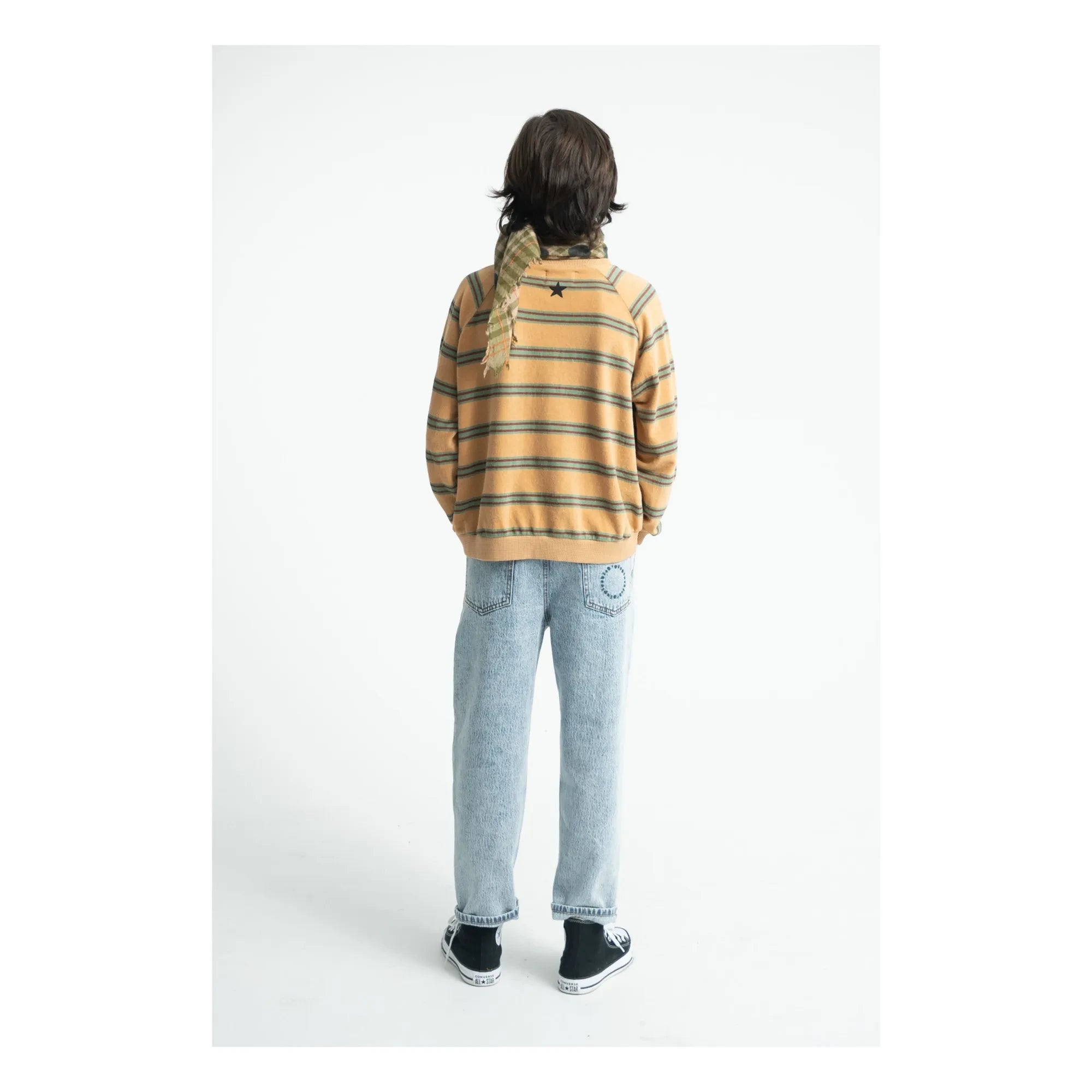 Piupiuchick - Çizgili Organik Pamuklu Sweatshirt | Sarı