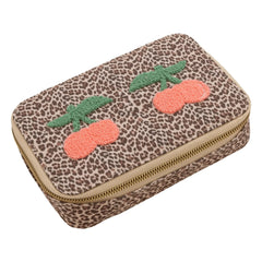 Jeune Premier - Large Pencil Case Leopard Cherry | Beige