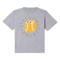 Stella McCartney Kids - Stella Tennis T-Shirt aus Bio-Baumwolle | Heather Grey