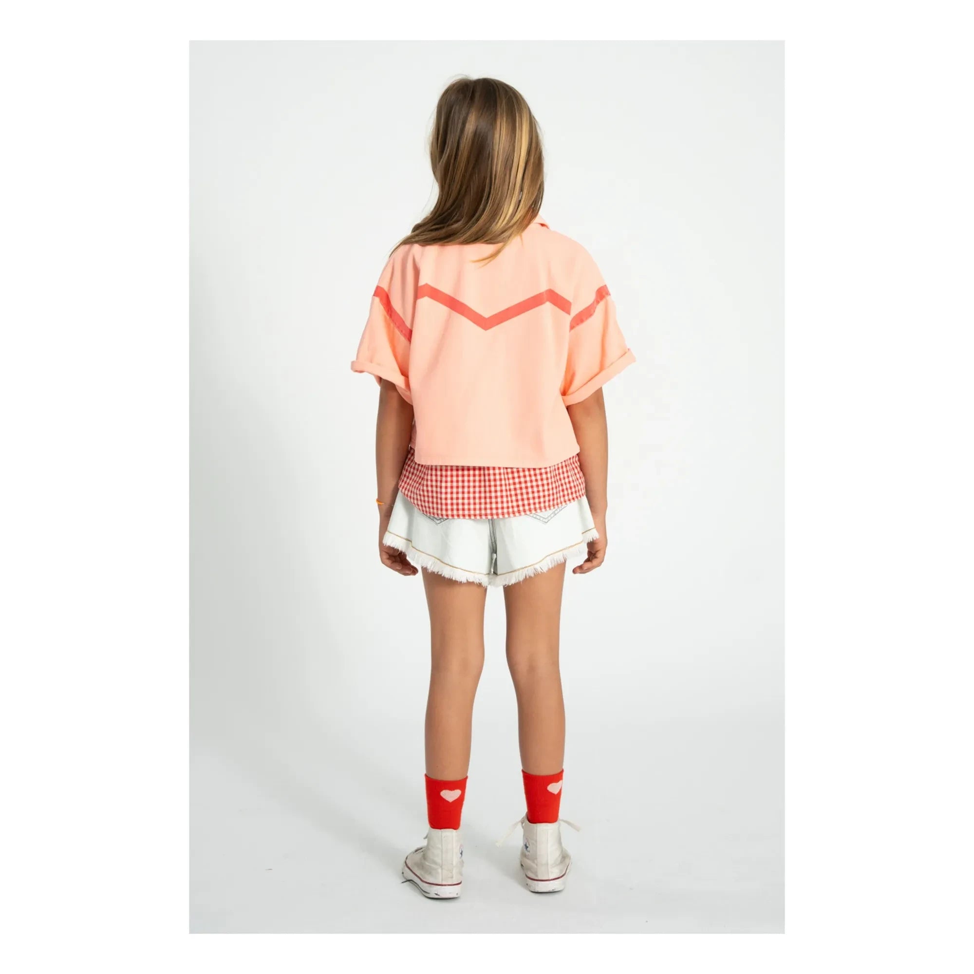 Piupiuchick - Geometrik Twill Kısa Kollu Ceket | Mercan