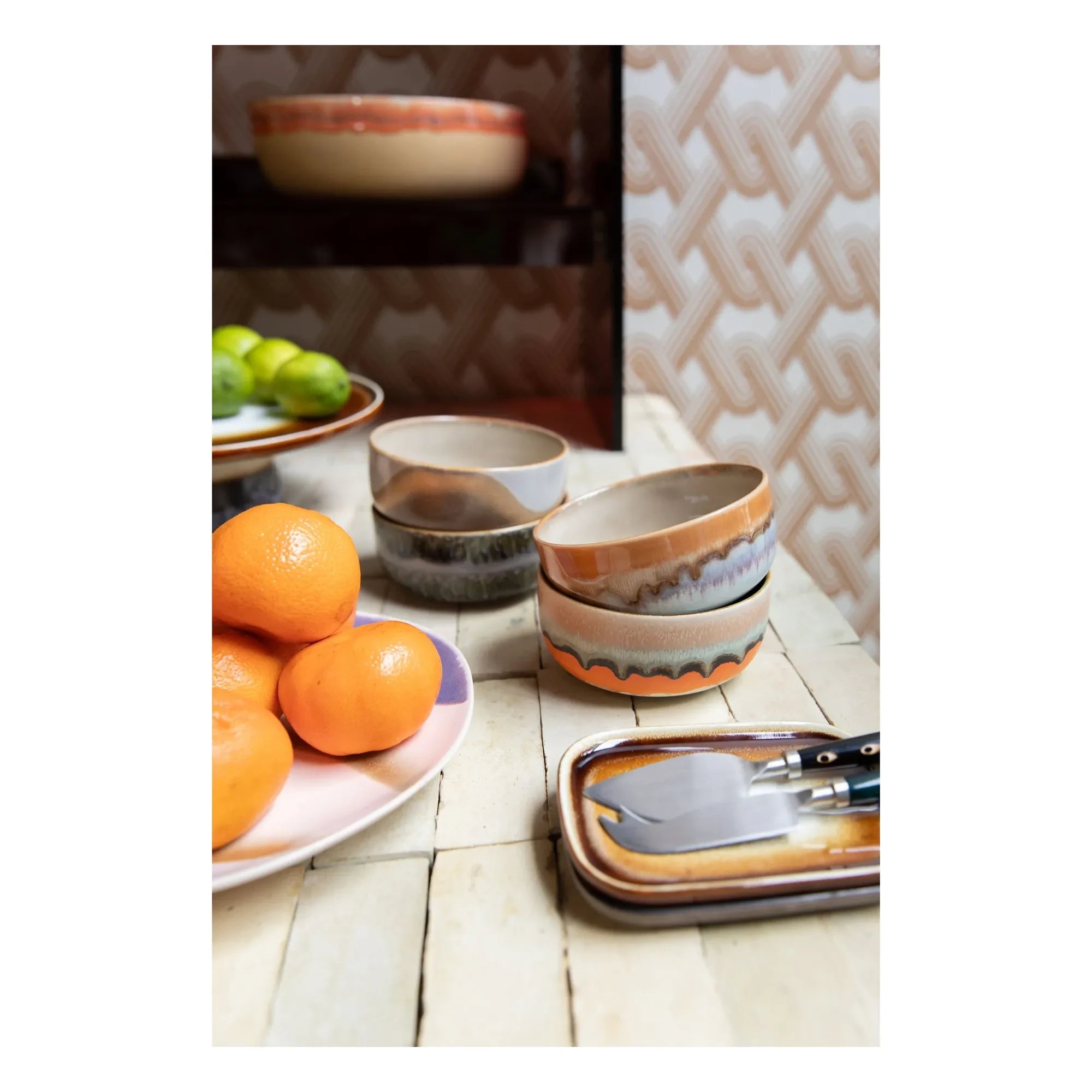 HKliving - Steingut Schüssel - 4er Set