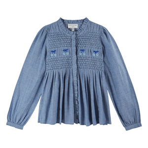 Emile et Ida - Blusa de algodón chambray azul | Azul