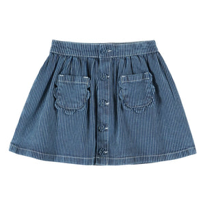 Emile et Ida - Çizgili Denim Etek | Mavi