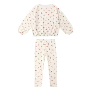 Rylee + Cru - Conjunto de Sudadera y Leggings de Esponja Ruby Ditsy | Crudo