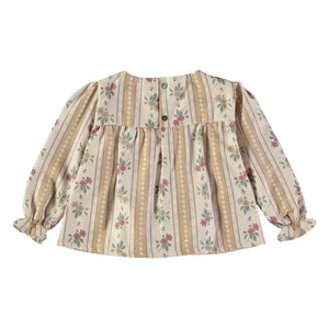 Risu Risu - Primavera Floral Print Organic Cotton Blouse and Bloomer Set | Natural