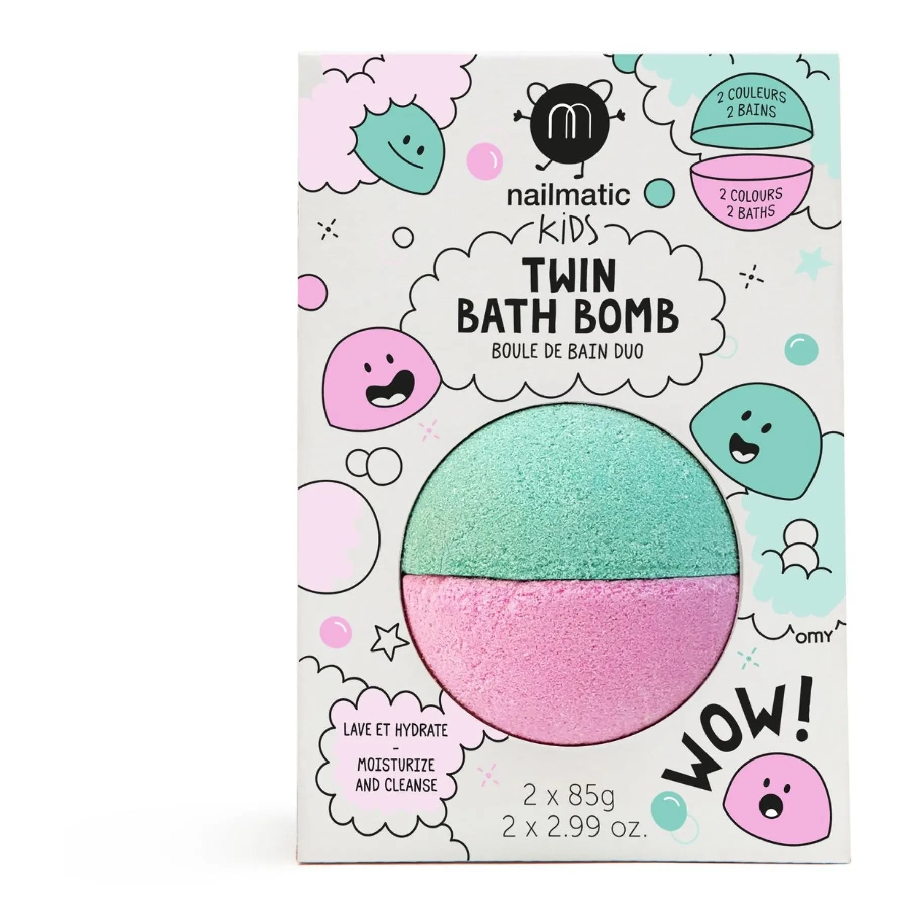Nailmatic Kids - Pembe ve Lagoon Yeşili İkili Bath Bomb