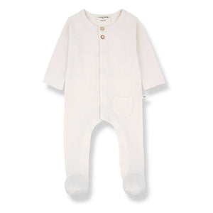 1+ in the family - Gerippter Pyjama Pau | Ecru