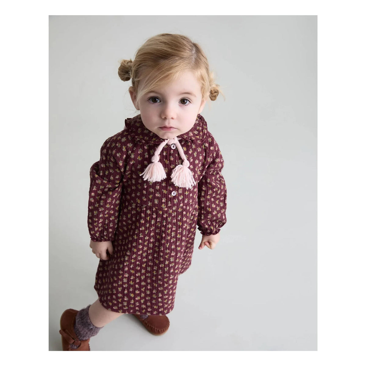 Búho - Vestido orgánico de algodón Blossom Cottage | Burdeos