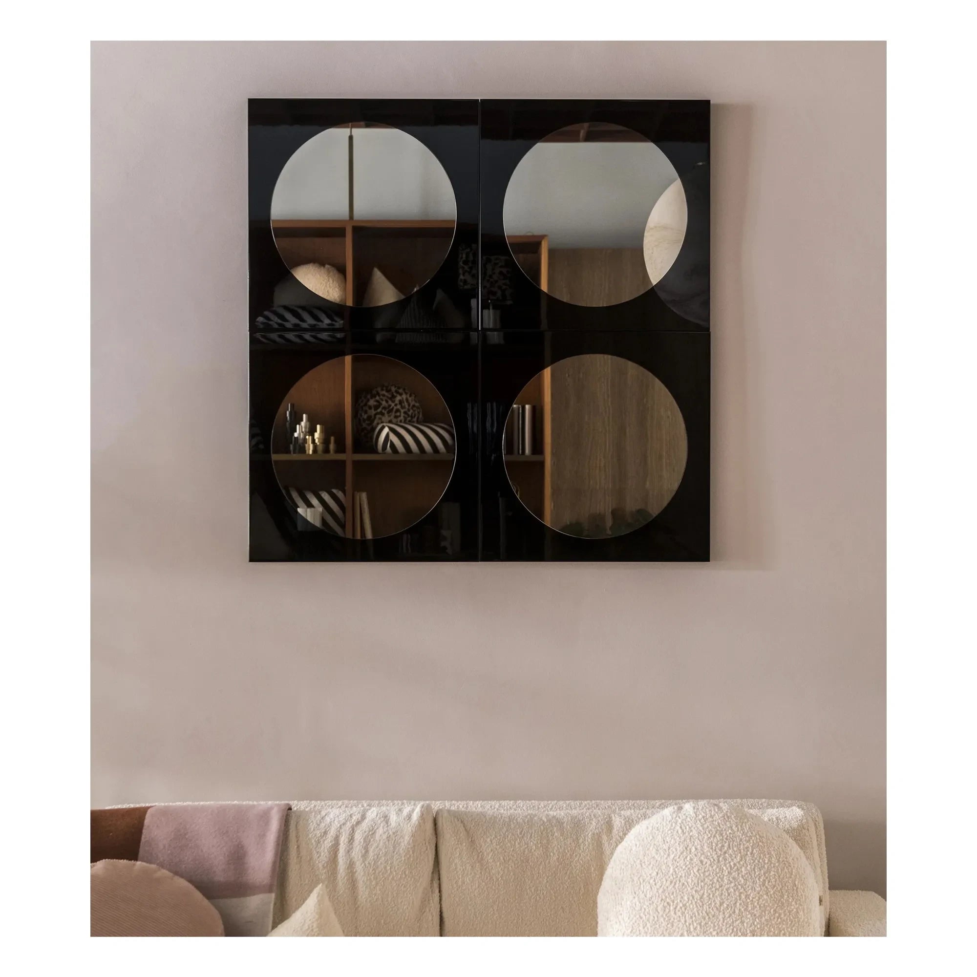 The Socialite Family - Black Lacquered and Bronzed Wooden Mirror Letizia | Black