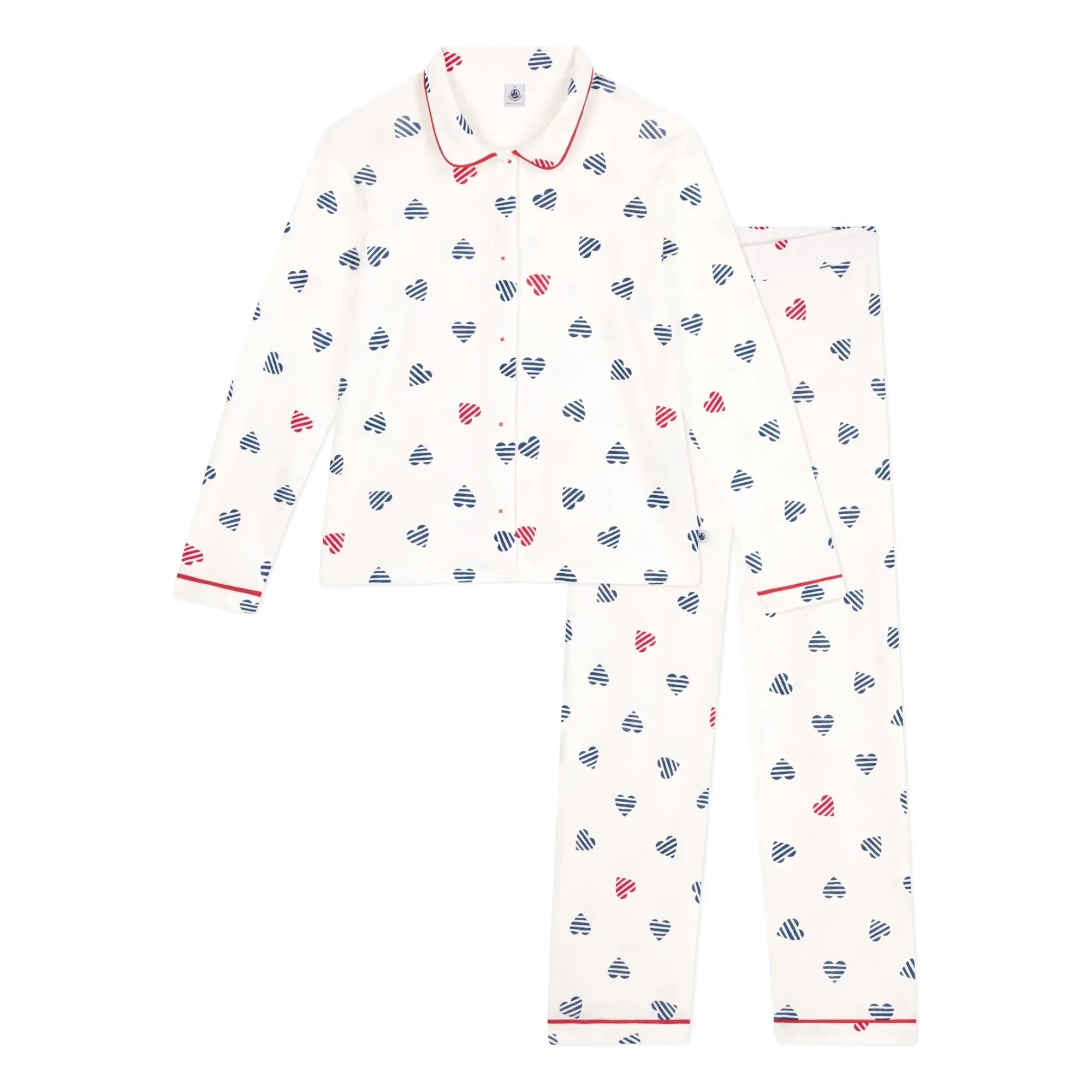 Petit Bateau - Britany organik pamuklu pijama takımı | Beyaz