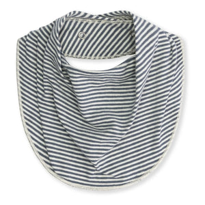 Gray Label - Organic Cotton Striped Bib | Grey blue