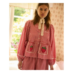 SISSEL EDELBO - Bobbie Checked Top | Red