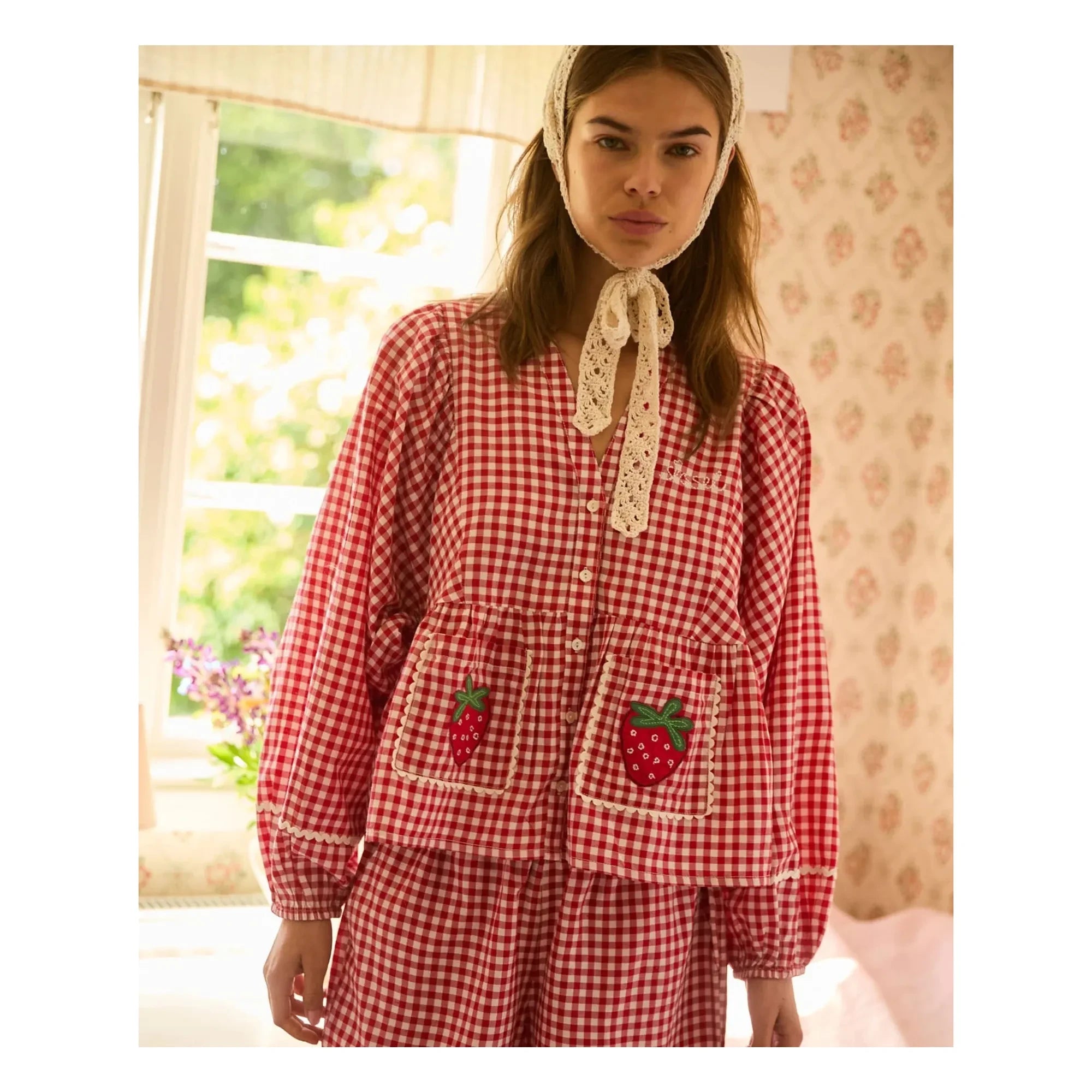 SISSEL EDELBO - Bobbie Checked Top | Red
