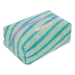 Jera Mini - Striped Towel Cosmetic Bag | Light blue