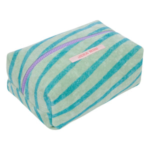 Jera Mini - Striped Towel Cosmetic Bag | Light blue