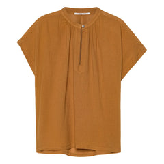 Pomandère - Short sleeve blouse Organic cotton gauze | Apricot