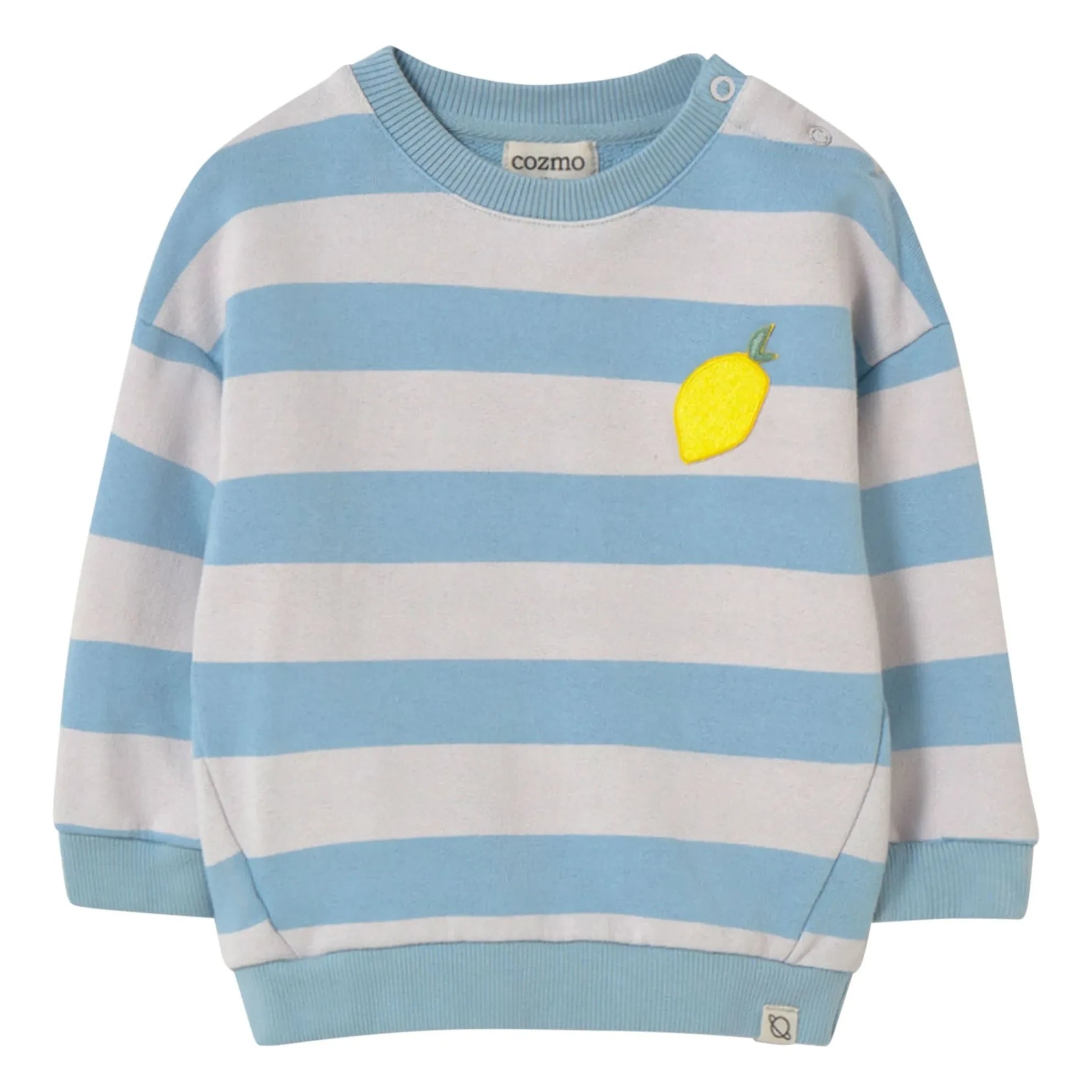 Cozmo - Kelly Çizgili Polar Sweatshirt | Açık mavi