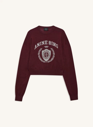 Anine Bing - Sweat Mia Merino yün | Bordo