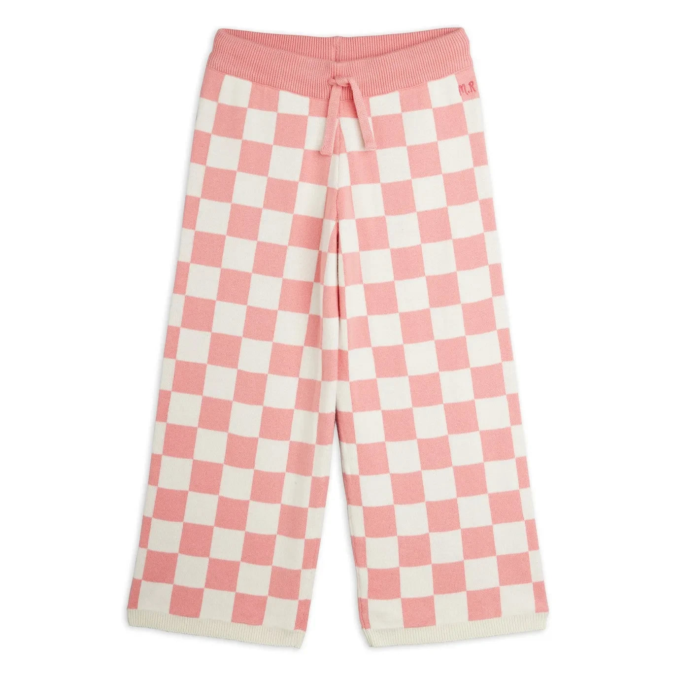 Mini Rodini - Organik Pamuklu File Damier Pantolon | Pembe