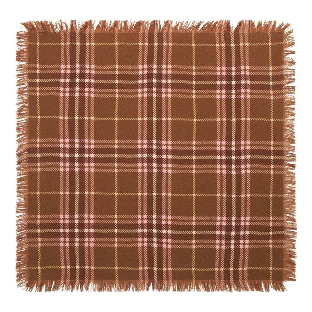 Bompard - Mini Checkered Tartan Cashmere Scarf | Brown